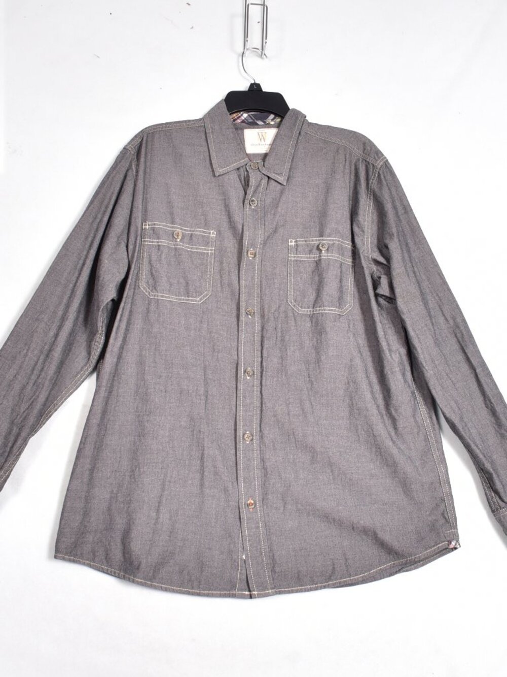 Weatherproof Vintage Men's Shirt Cotton Size Large Grey